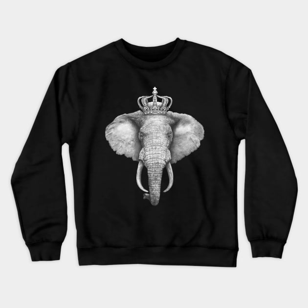 The King Elephant Crewneck Sweatshirt by kodamorkovkart
